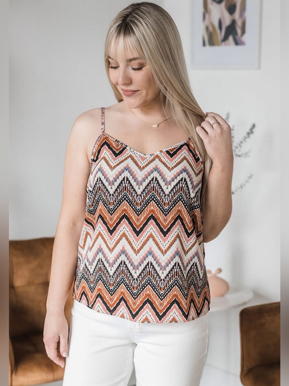Destination Vacation Cami (NWT) 🍒Desert Chevron Print, Size 36 (@Medium)